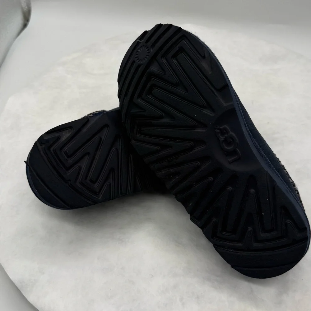 UGG Kids Navy Blue Suede Slip-On Slippers Size 1